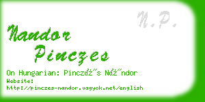 nandor pinczes business card